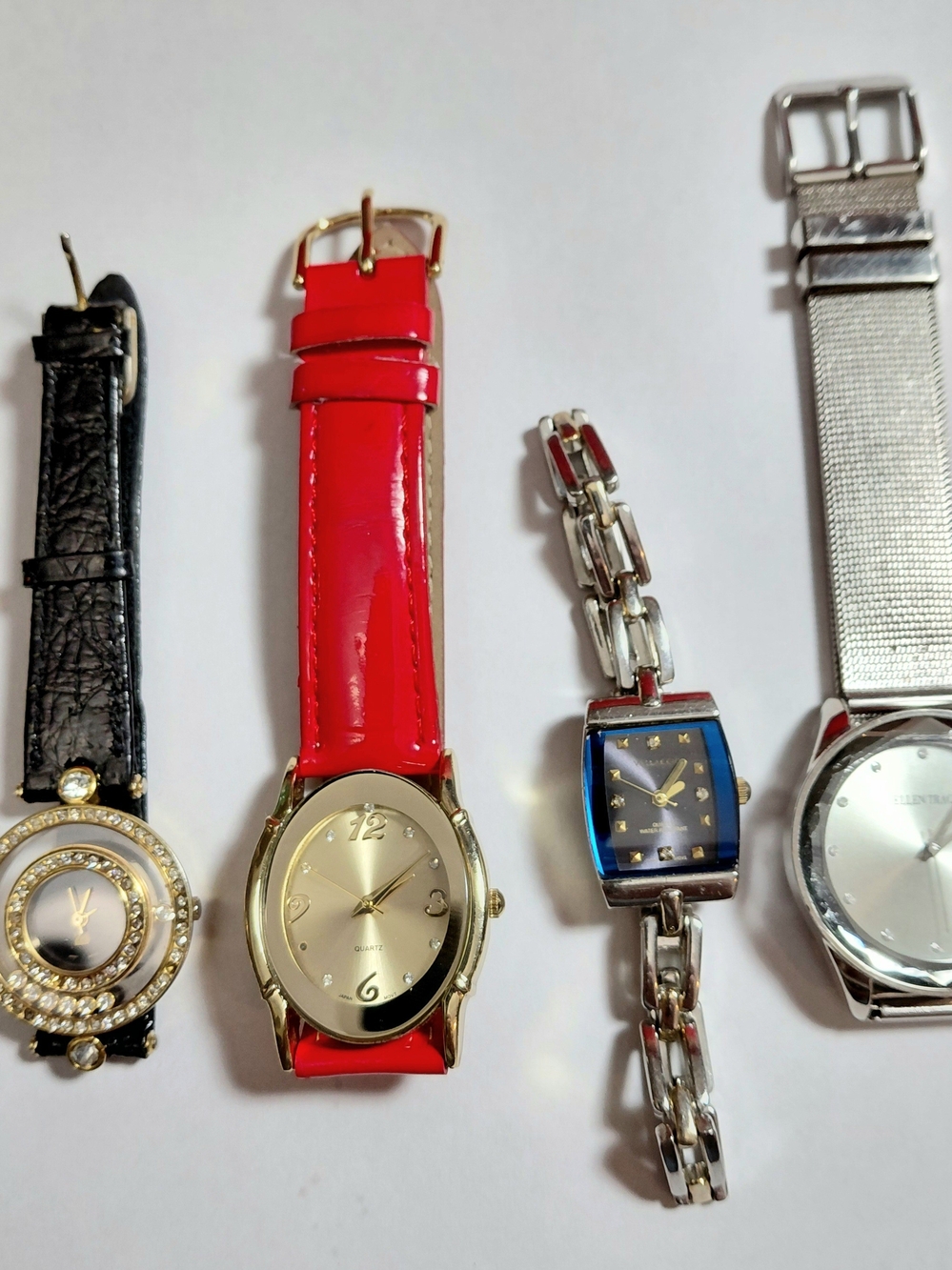 Ellen Tracy Red Patent Leather Gold-Tone Women's Watch